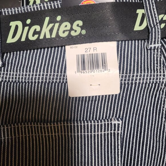 Dickies Womens stripped Relaxed Fit Carpenter Pants White/black Belt - Picture 6 of 6